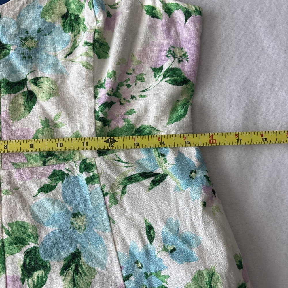 Old Navy Linen Blend Fit & Flare Floral Midi Dress Size M Cottagecore Pockets - Picture 10 of 11